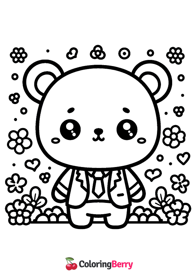 Chibi Bear Coloring Page