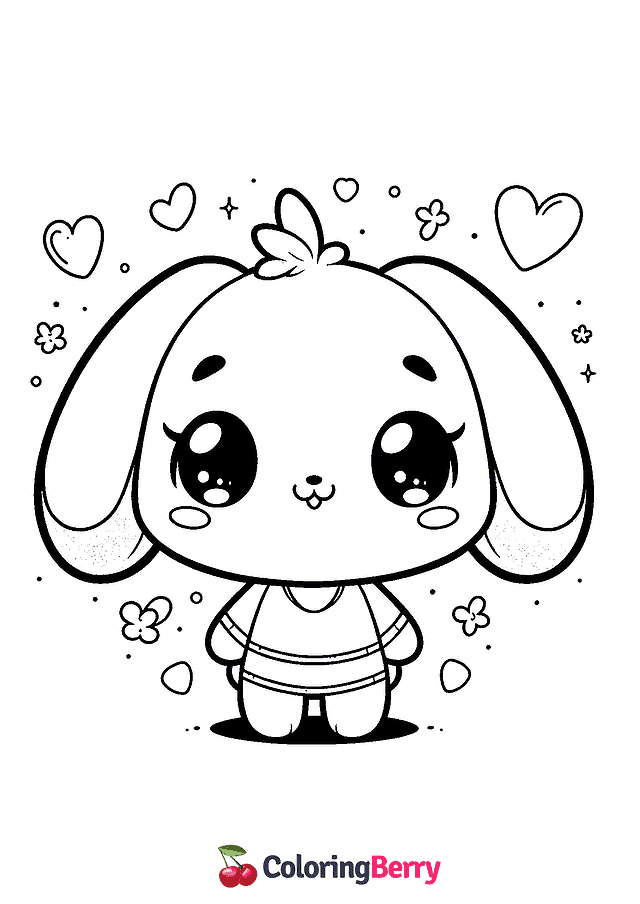 Chibi Bunny Coloring Page