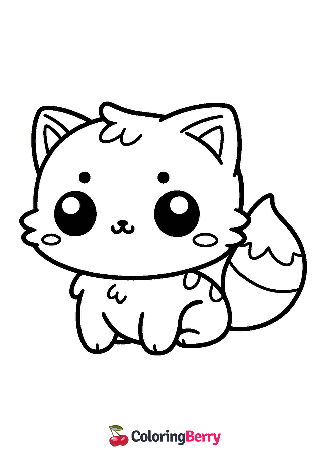 Chibi Cat Coloring Page