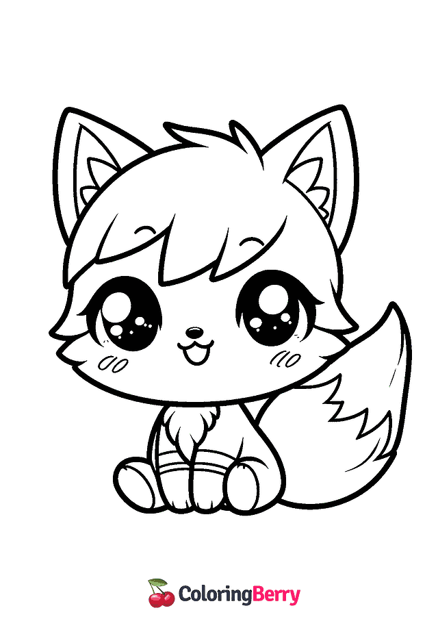 Chibi Fox Coloring Page