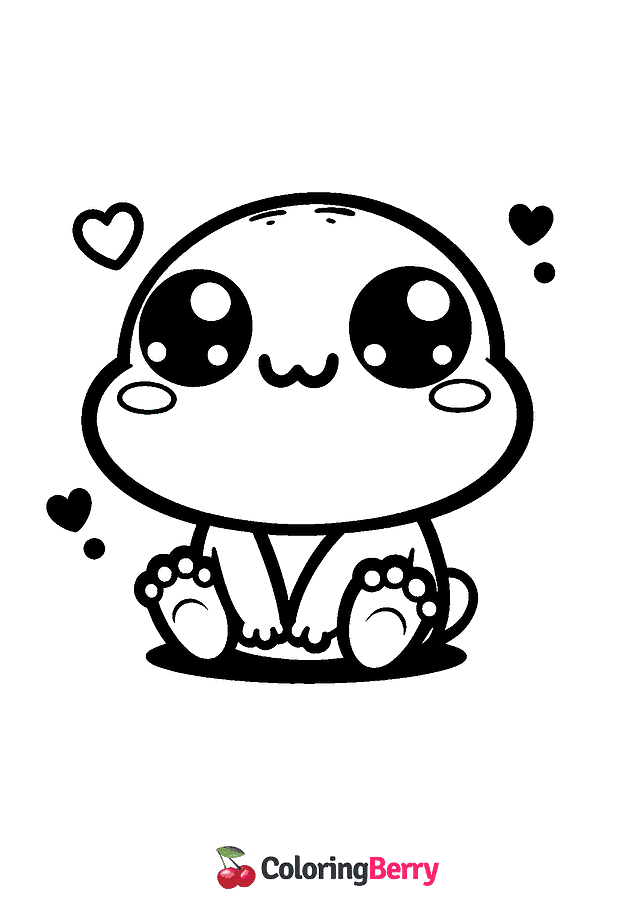 Chibi Frog Coloring Page