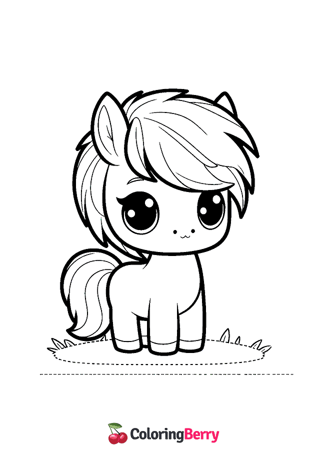 Chibi Horse Coloring Page