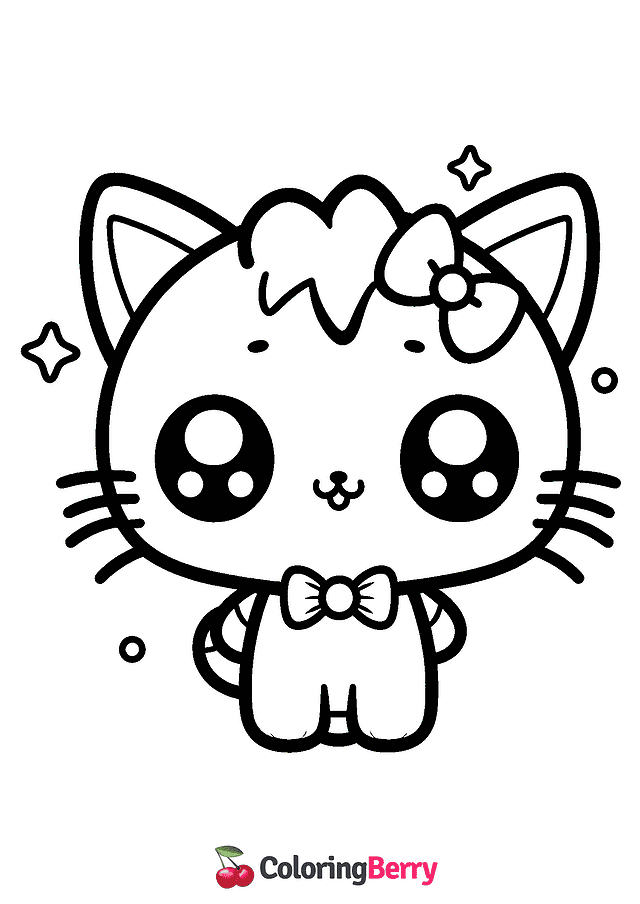 Chibi Kitty Coloring Page