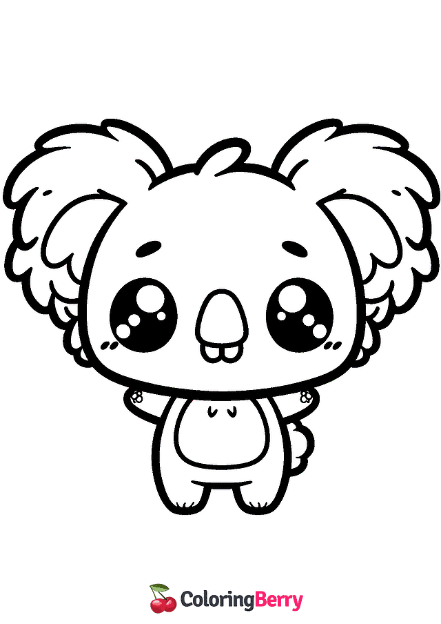 Chibi Koala Coloring Page