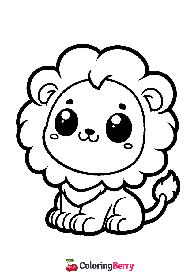 Chibi Lion Coloring Page