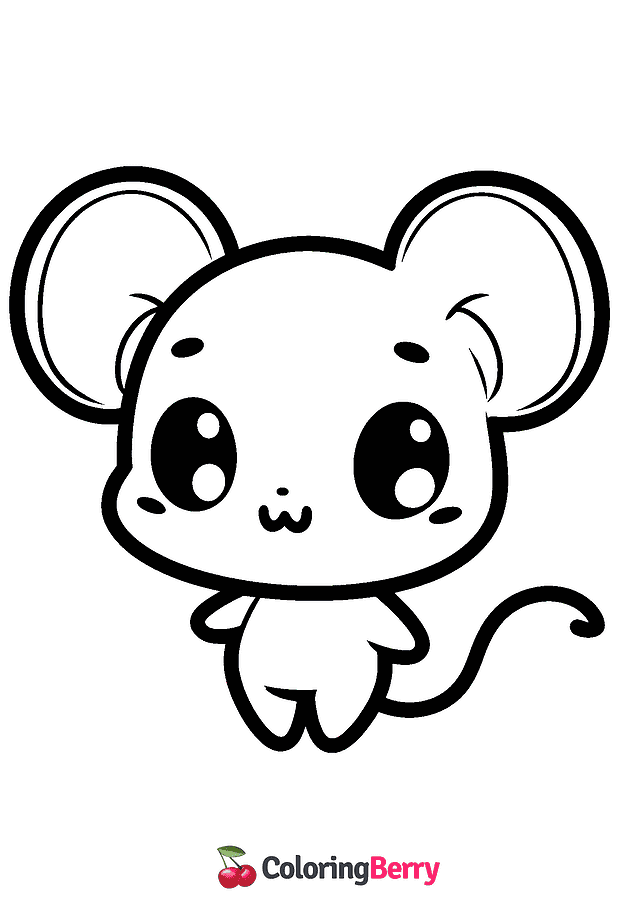 Chibi Mouse Coloring Page