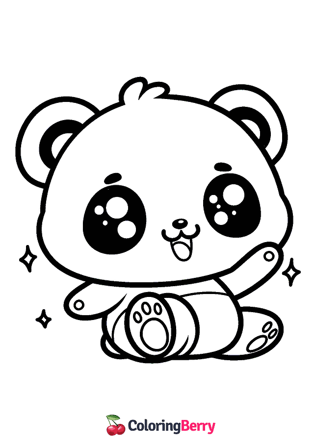 Chibi Panda Coloring Page