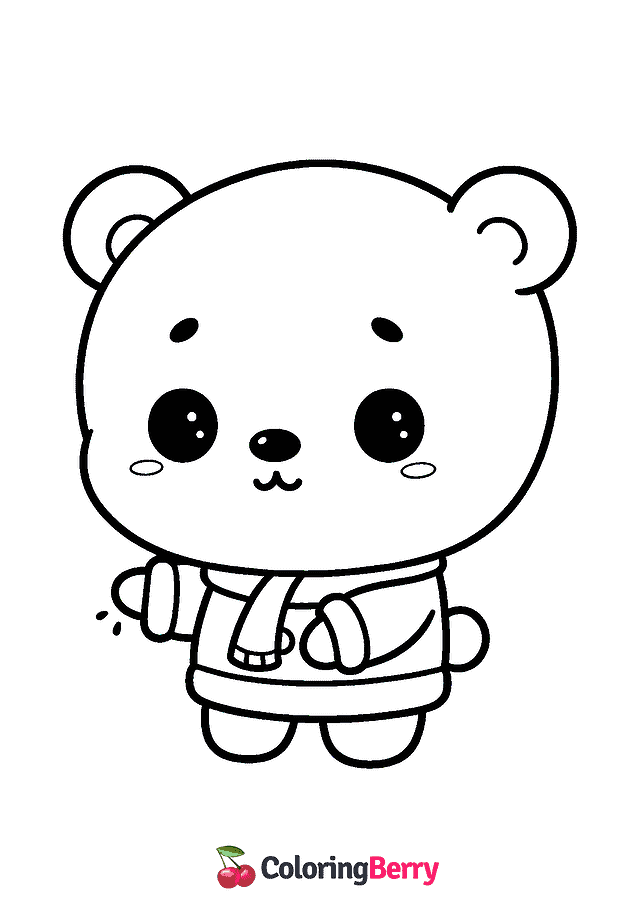 Chibi Polar Bear Coloring Page