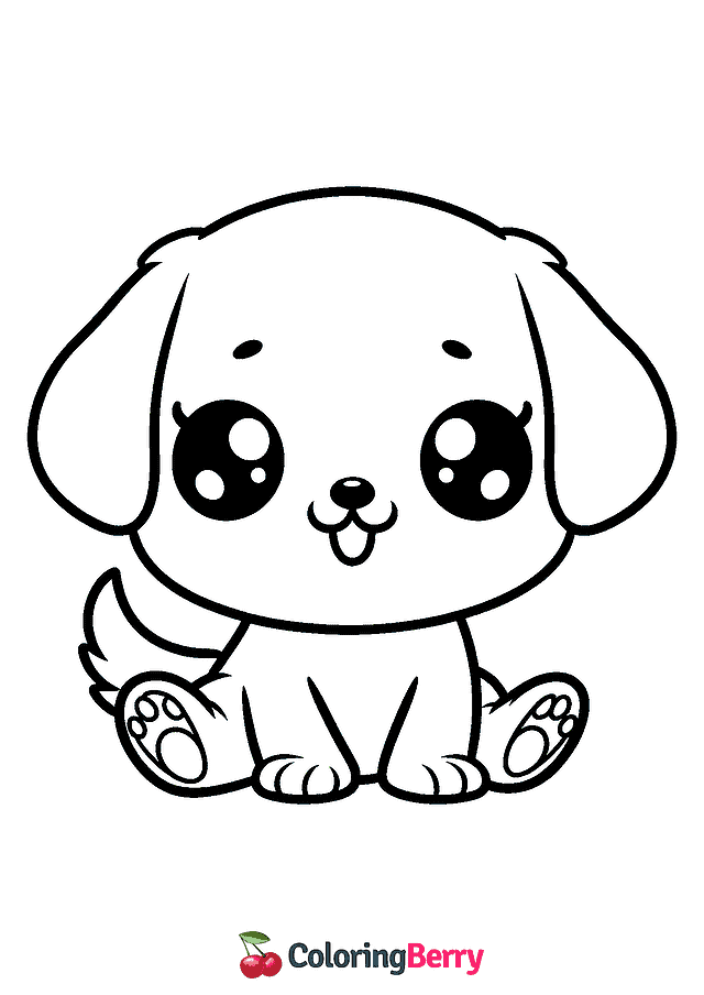 Chibi Puppy Coloring Page