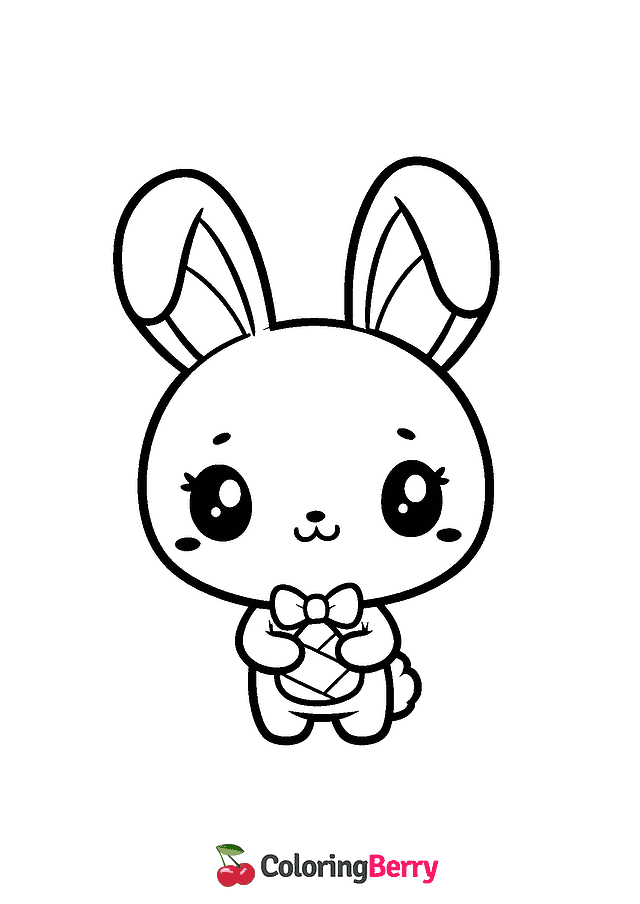 Chibi Rabbit Coloring Page