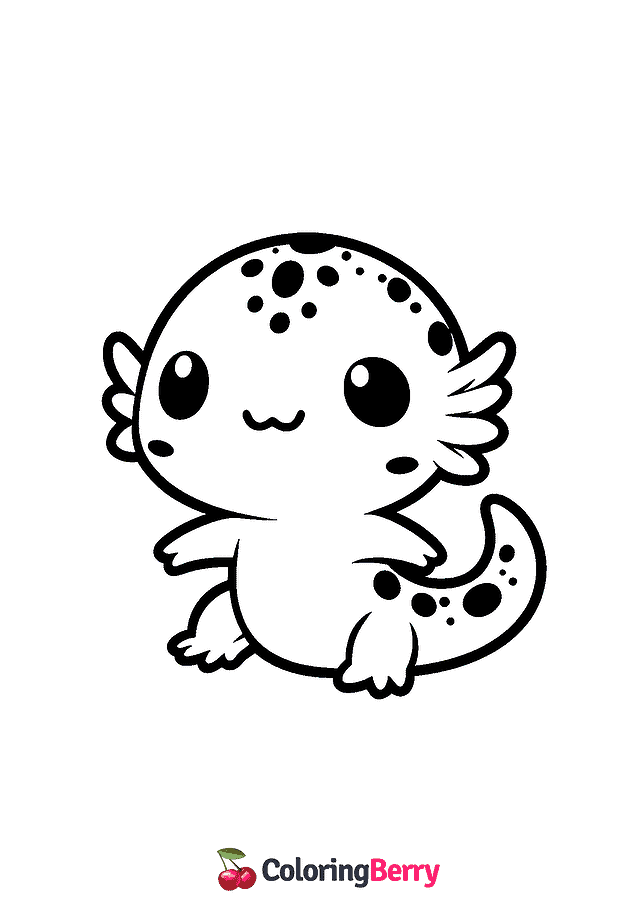 Chibi Salamander Coloring Page