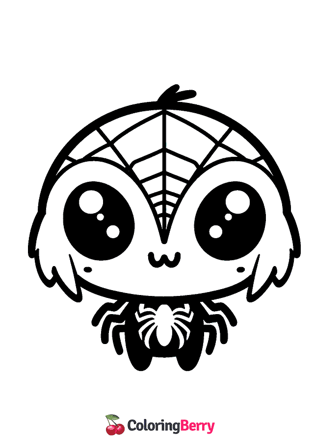 Chibi Spider Coloring Page