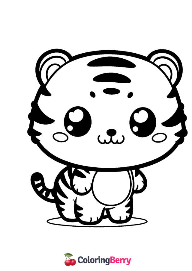 Chibi Tiger Coloring Page