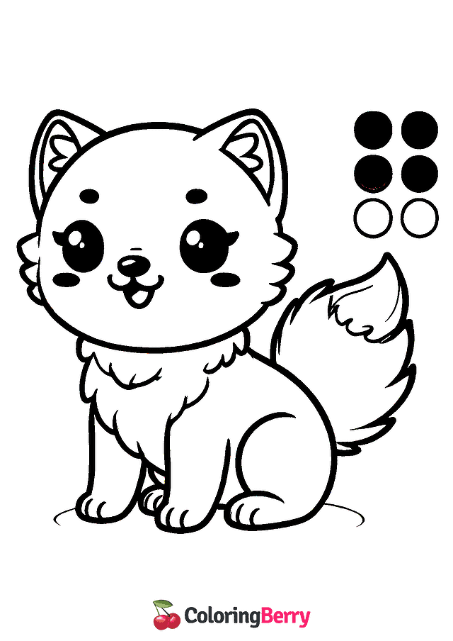 Chibi Wolf Coloring Page