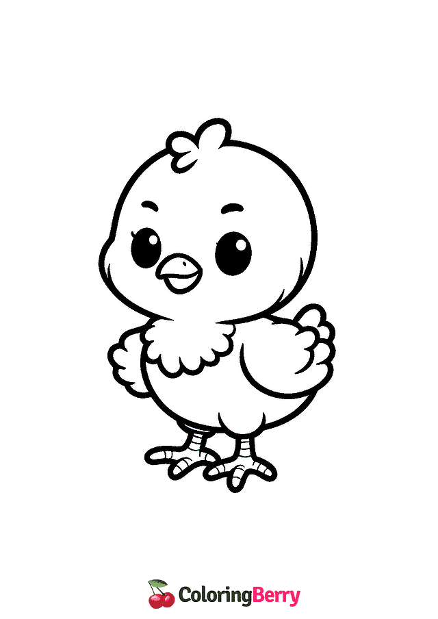 Chicken Cub Coloring Page