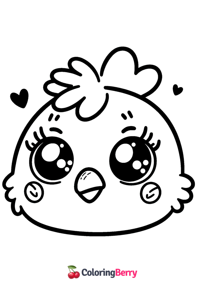 Chicken Face Coloring Page