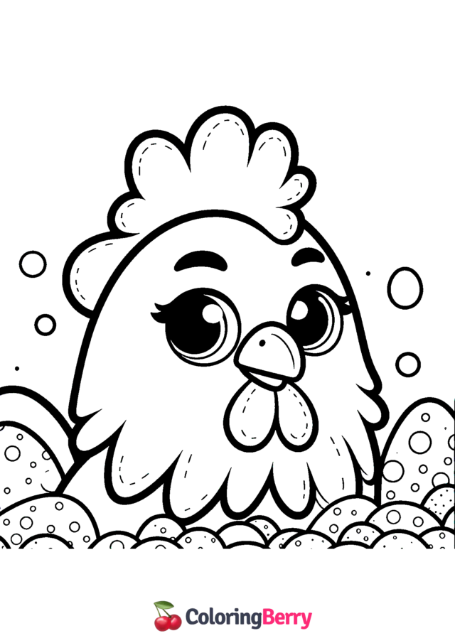 Chicken Head Coloring Page