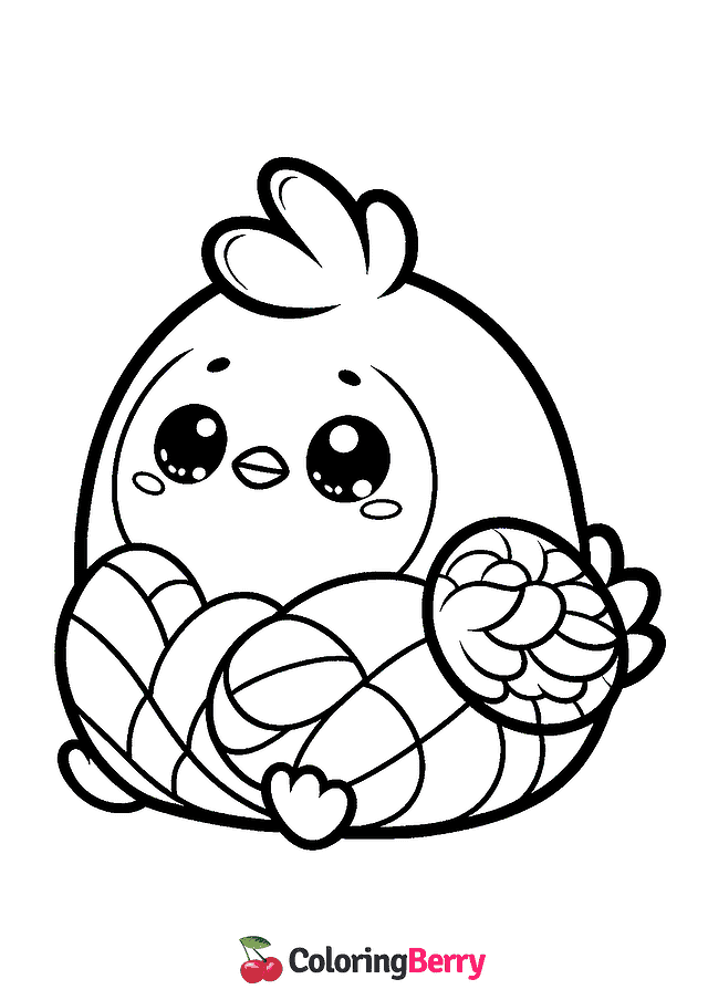 Chicken Squishmallow Coloring Page