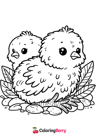 Chicks Coloring Page