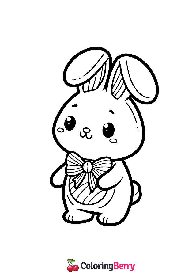 Chocolate Bunny Coloring Page