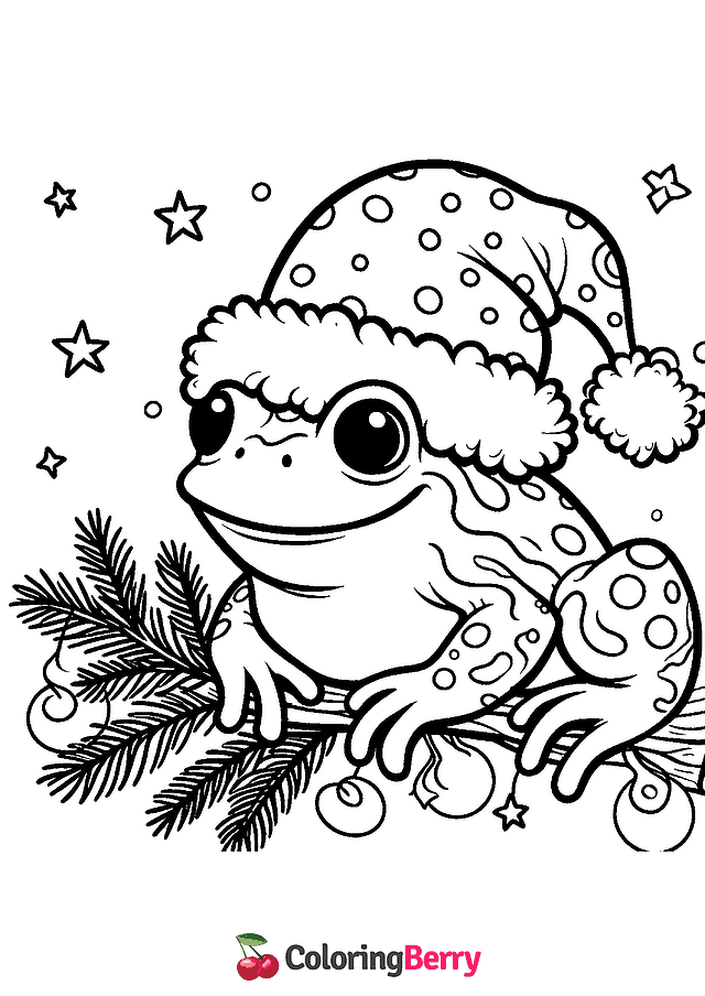 Christmas Toad Coloring Page