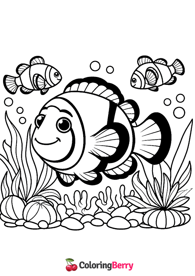 Clown Fish Coloring Page