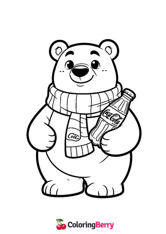 Coca Cola Polar Bear Coloring Page