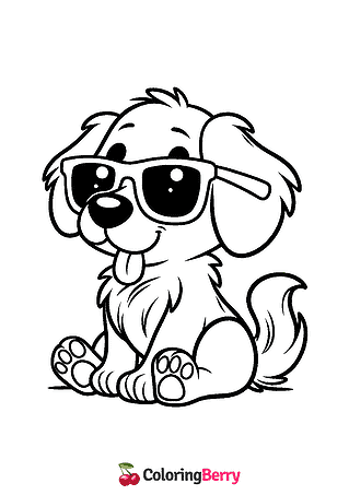 Cool Dog Coloring Page