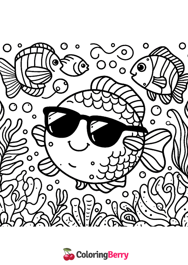 Cool Fish Coloring Page