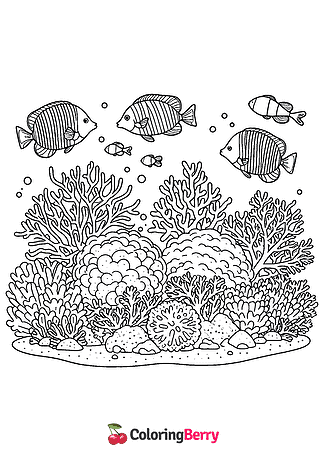Coral Reef Fish Coloring Page