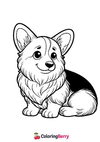 Corgi Coloring Page