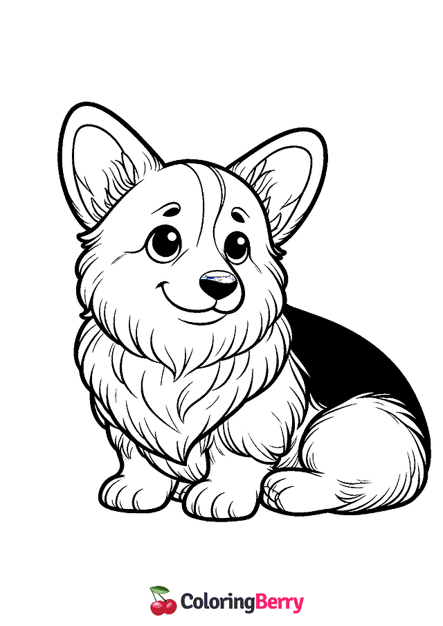 Corgi Coloring Page