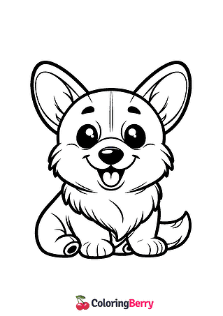 Corgi Dog Coloring Page