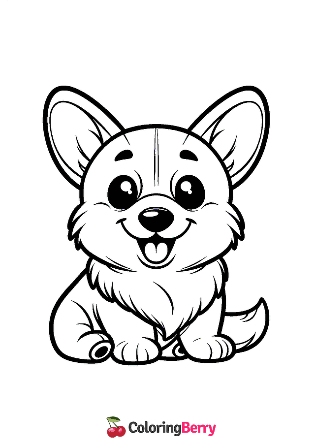 Corgi Dog Coloring Page