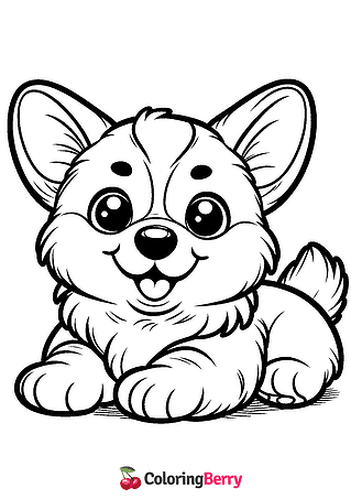 Corgi Puppy Coloring Page
