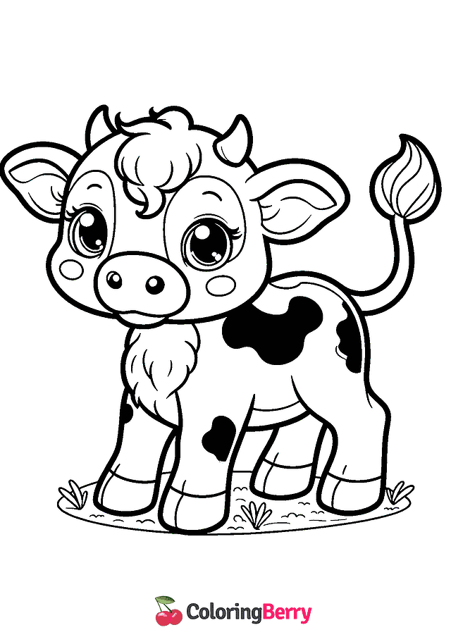 Cow Cub Coloring Page