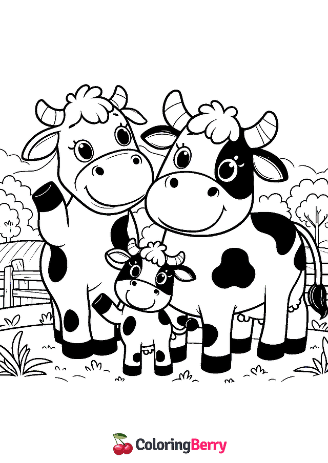 Cows Coloring Page