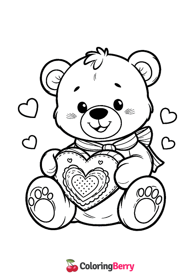 Cute Bear Coloring Page