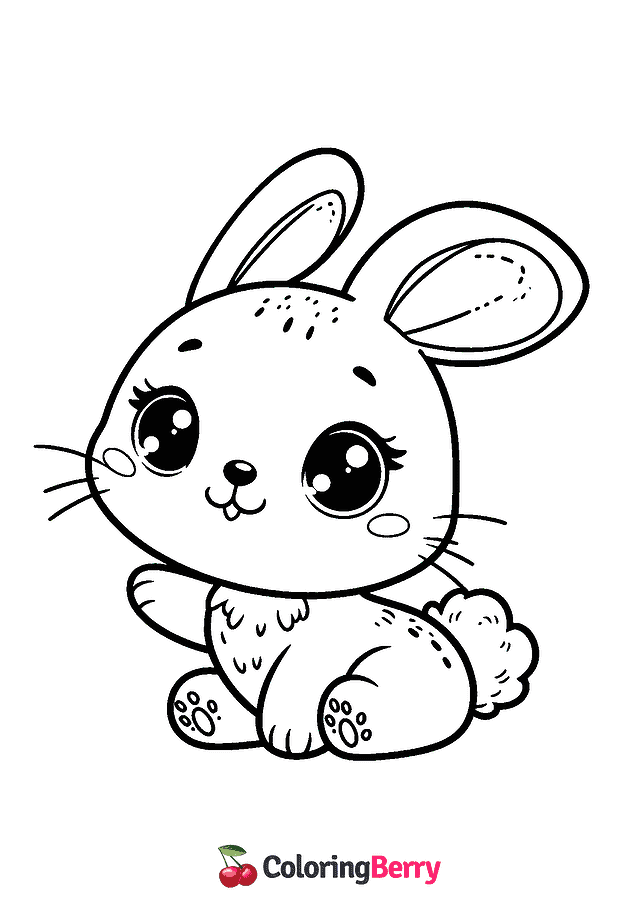 Cute Bunny Coloring Page