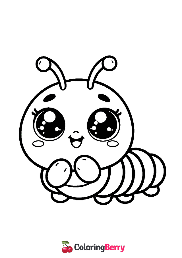 Cute Caterpillar Coloring Page