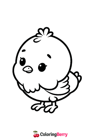 Cute Chick Coloring Page