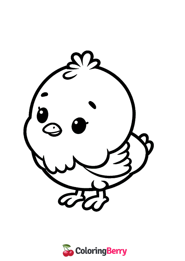 Cute Chick Coloring Page