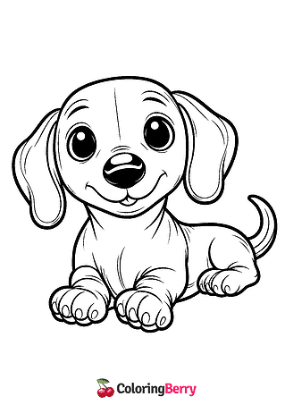 Cute Dachshund Coloring Page