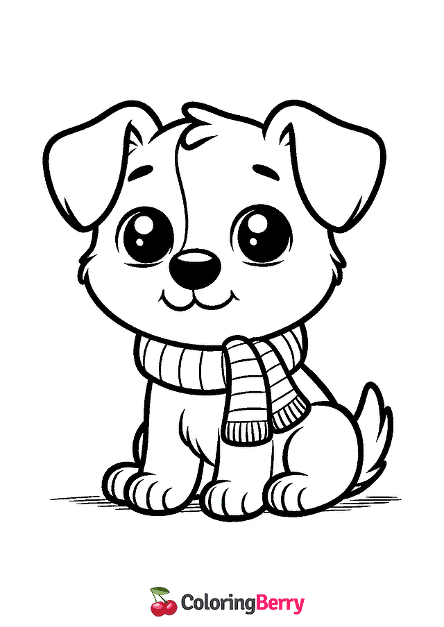 Cute Dog Coloring Page