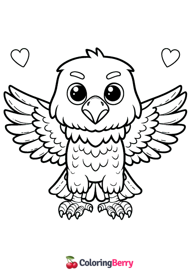 Cute Eagle Coloring Page