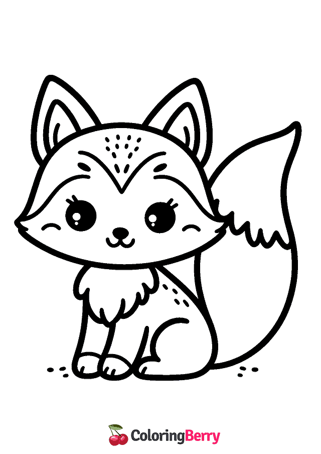 Cute Fox Coloring Page