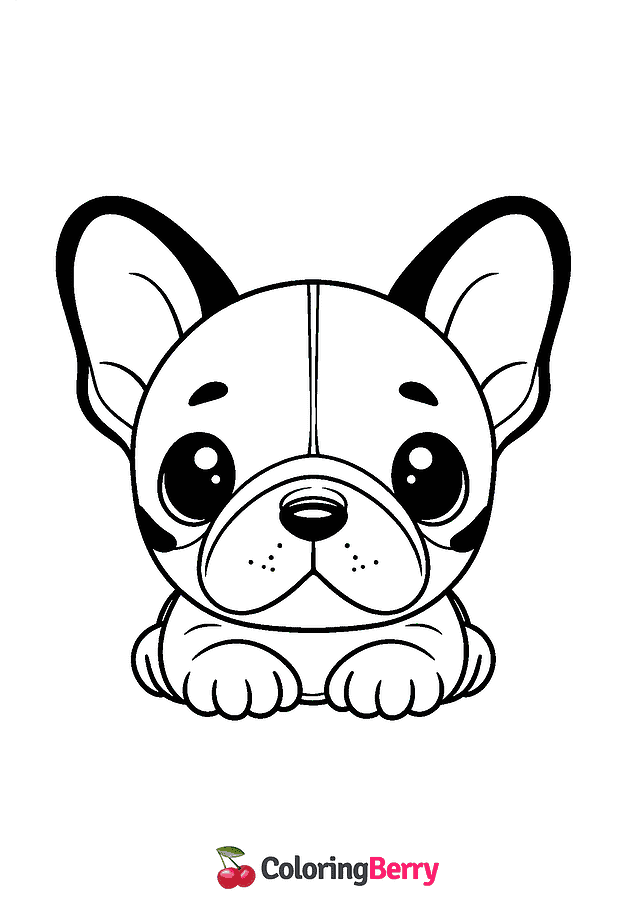 Cute French Bulldog Coloring Page