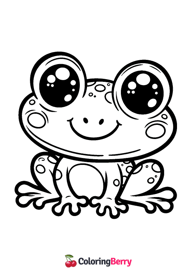 Cute Frog Coloring Page