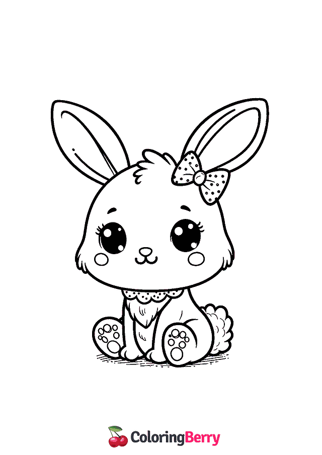 Cute Hare Coloring Page