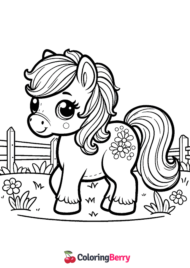 Cute Horse Coloring Page